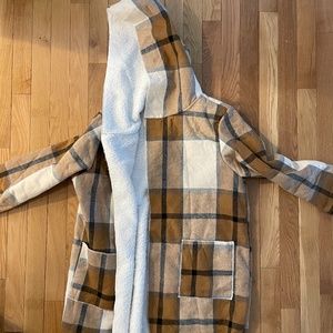 Tan plaid shacket